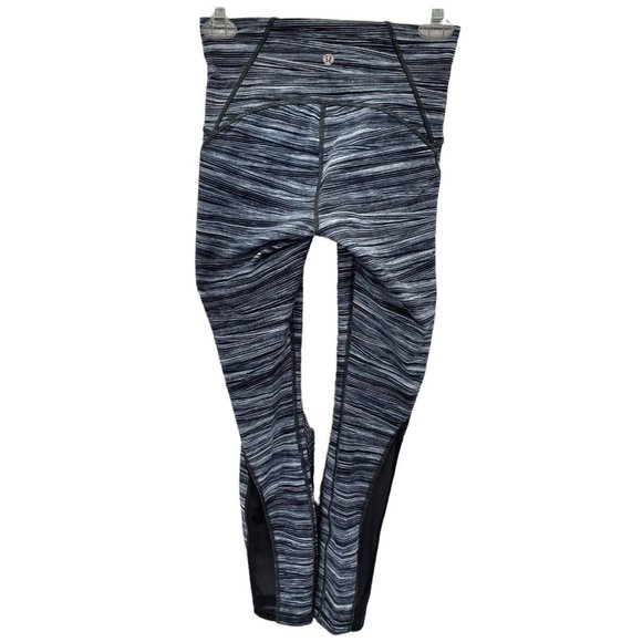 Lululemon Train Times 7/8 Pant Wee Are From Space Stripe Black Size 4 Leggings - Picture 4 of 6